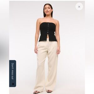 Curve Love A&F Sloane Low Rise Tailored Wide Leg Pant